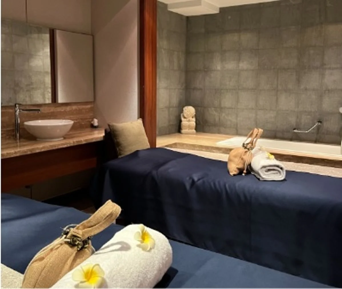Massage table prepared for a spa treatment
